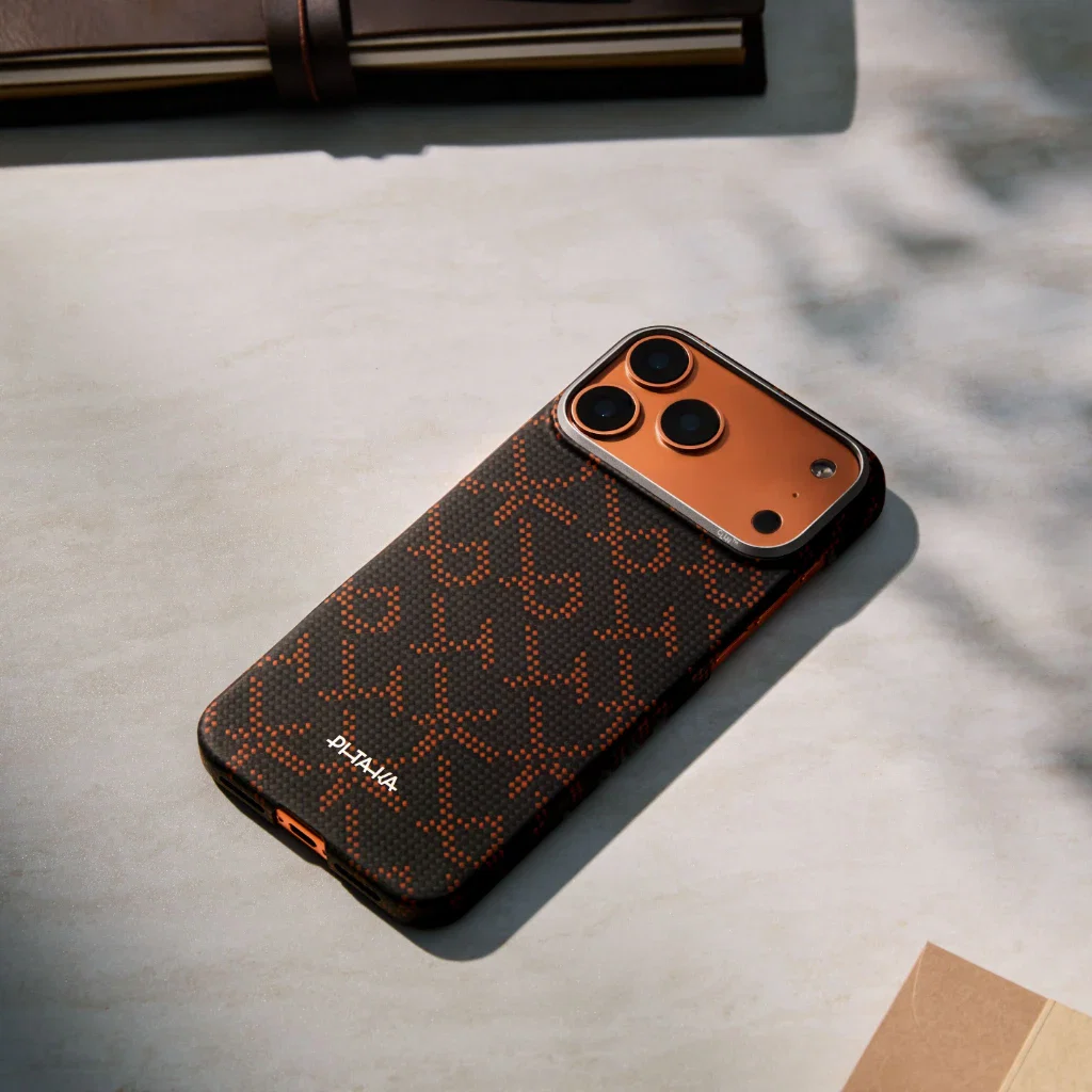 Чохол Pitaka Edge Case with PitaTap for iPhone 17 Pro Max - Orange Black [PITAKA Leaping]