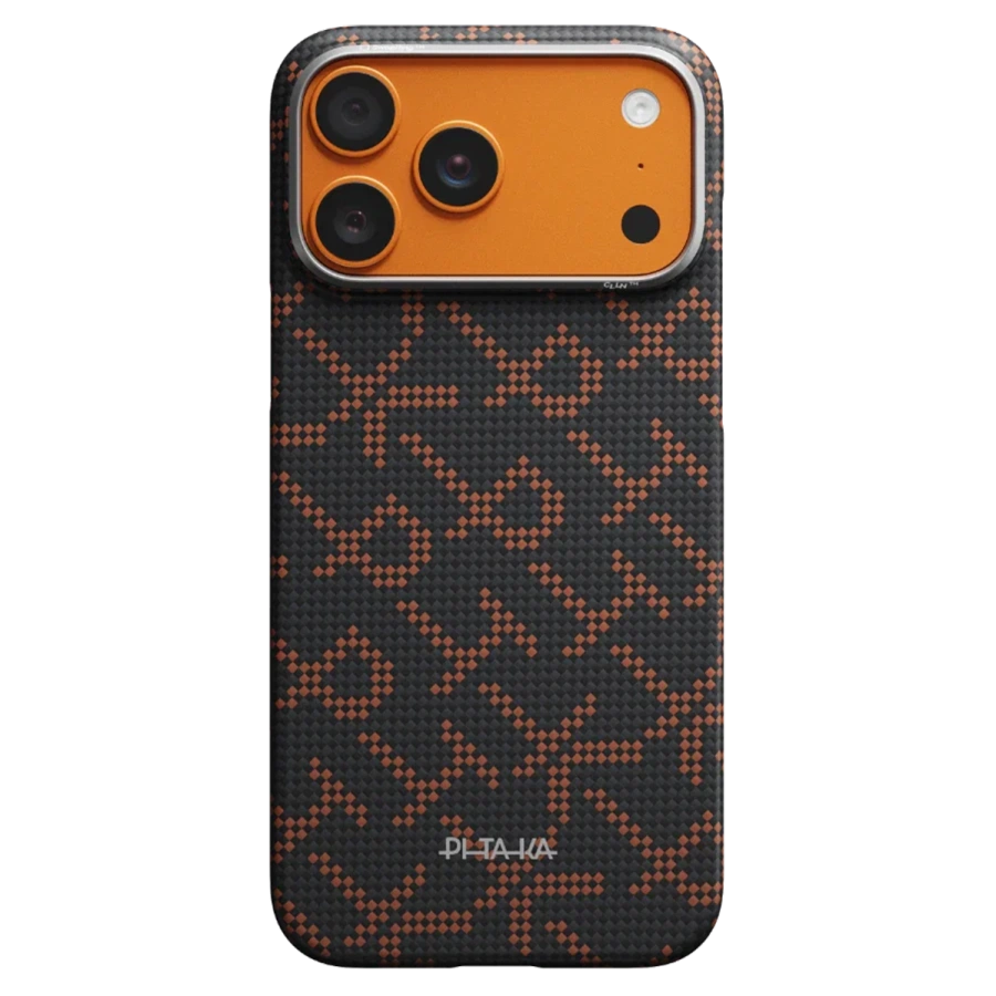 Чохол Pitaka Edge Case with PitaTap for iPhone 17 Pro Max - Orange Black [PITAKA Leaping]