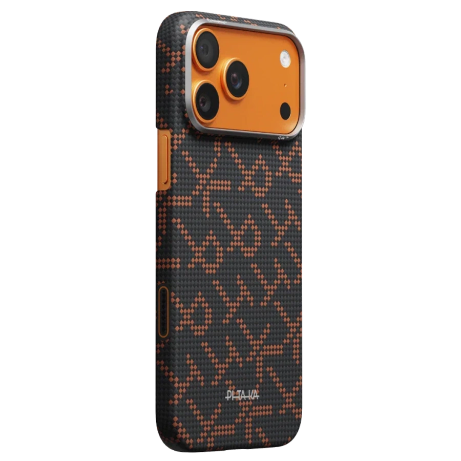 Чохол Pitaka Edge Case with PitaTap for iPhone 17 Pro - Orange Black [PITAKA Leaping]