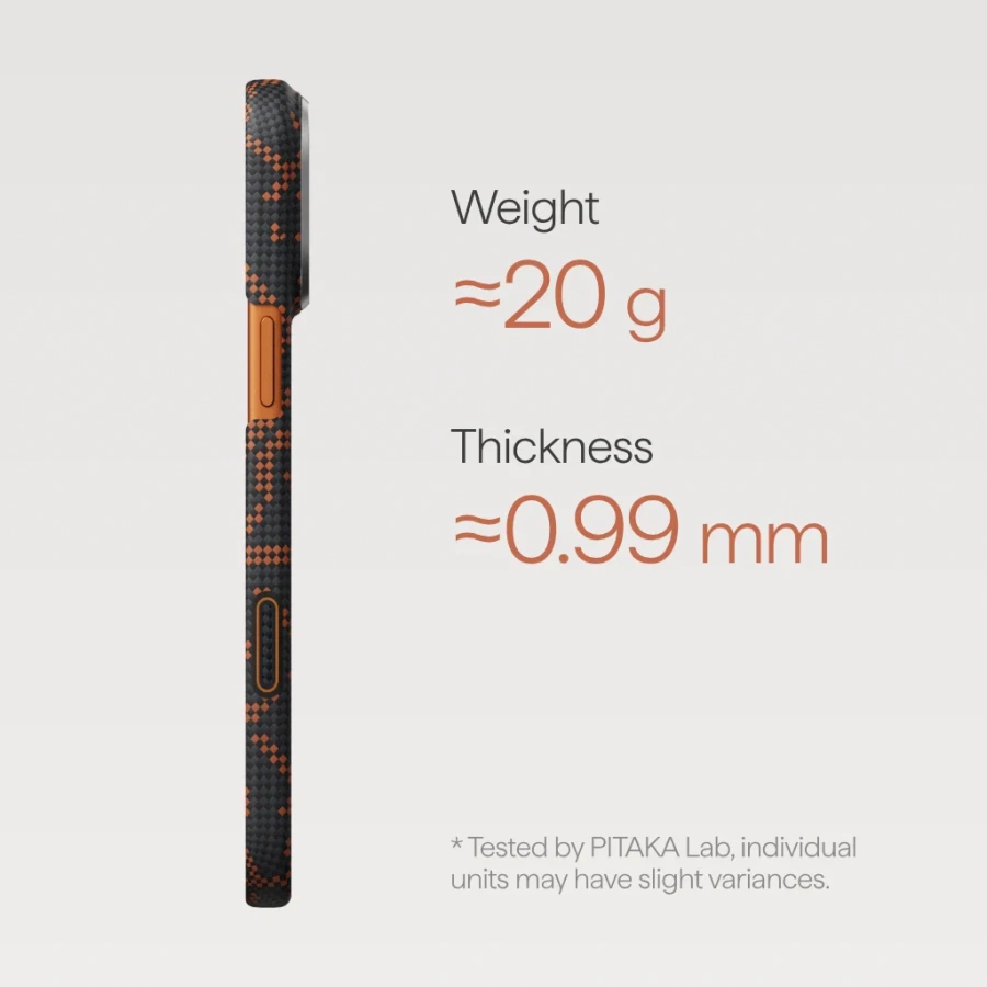 Чохол Pitaka Edge Case with PitaTap for iPhone 17 Pro - Orange Black [PITAKA Leaping]