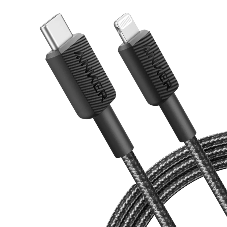 Кабель Anker 322 USB-C to Lightning Cable 0.9m - Black (A81B5H11, A81B5G11)