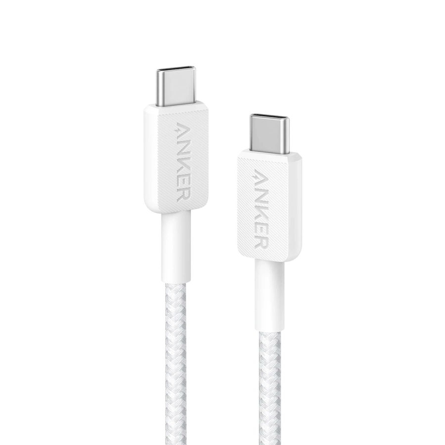 Кабель Anker 322 USB-C to USB-C Cable 1.8m - White (A81F6H21, A81F6G21)