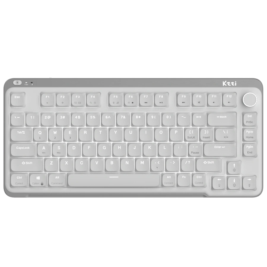 Клавіатура Kzzi I75 Low Profile Mechanical Wireless Keyboard [Red Switch] - Grey (6977534870635)