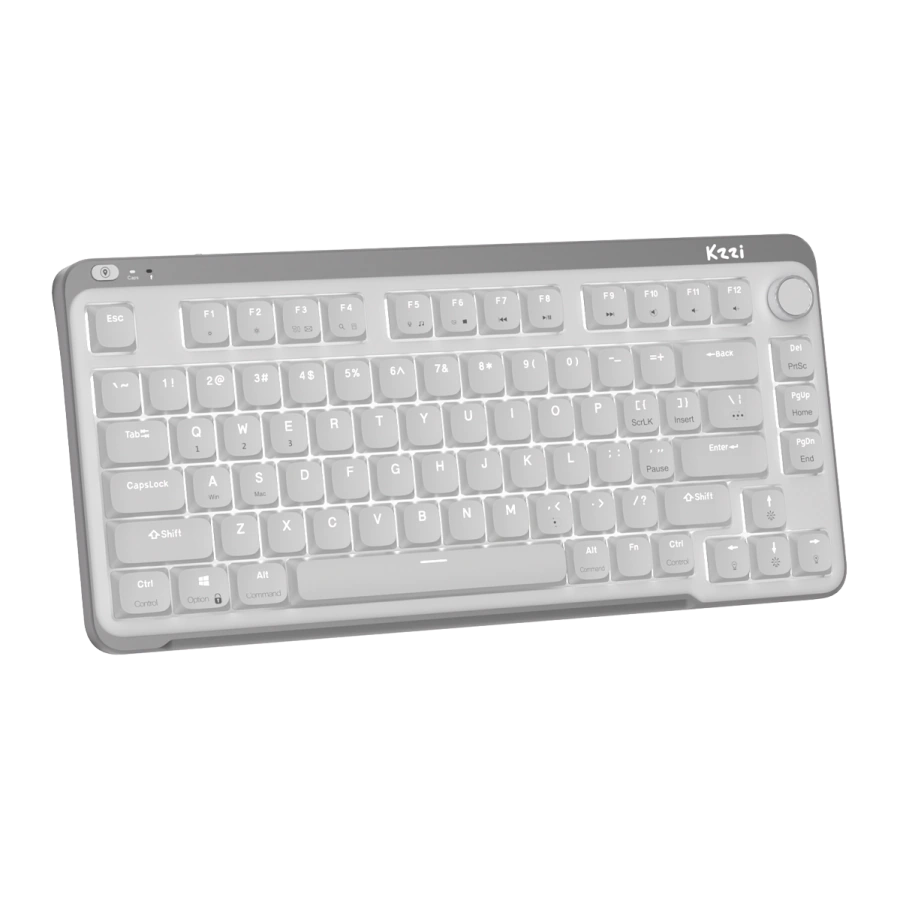 Клавіатура Kzzi I75 Low Profile Mechanical Wireless Keyboard [Red Switch] - Grey (6977534870635)