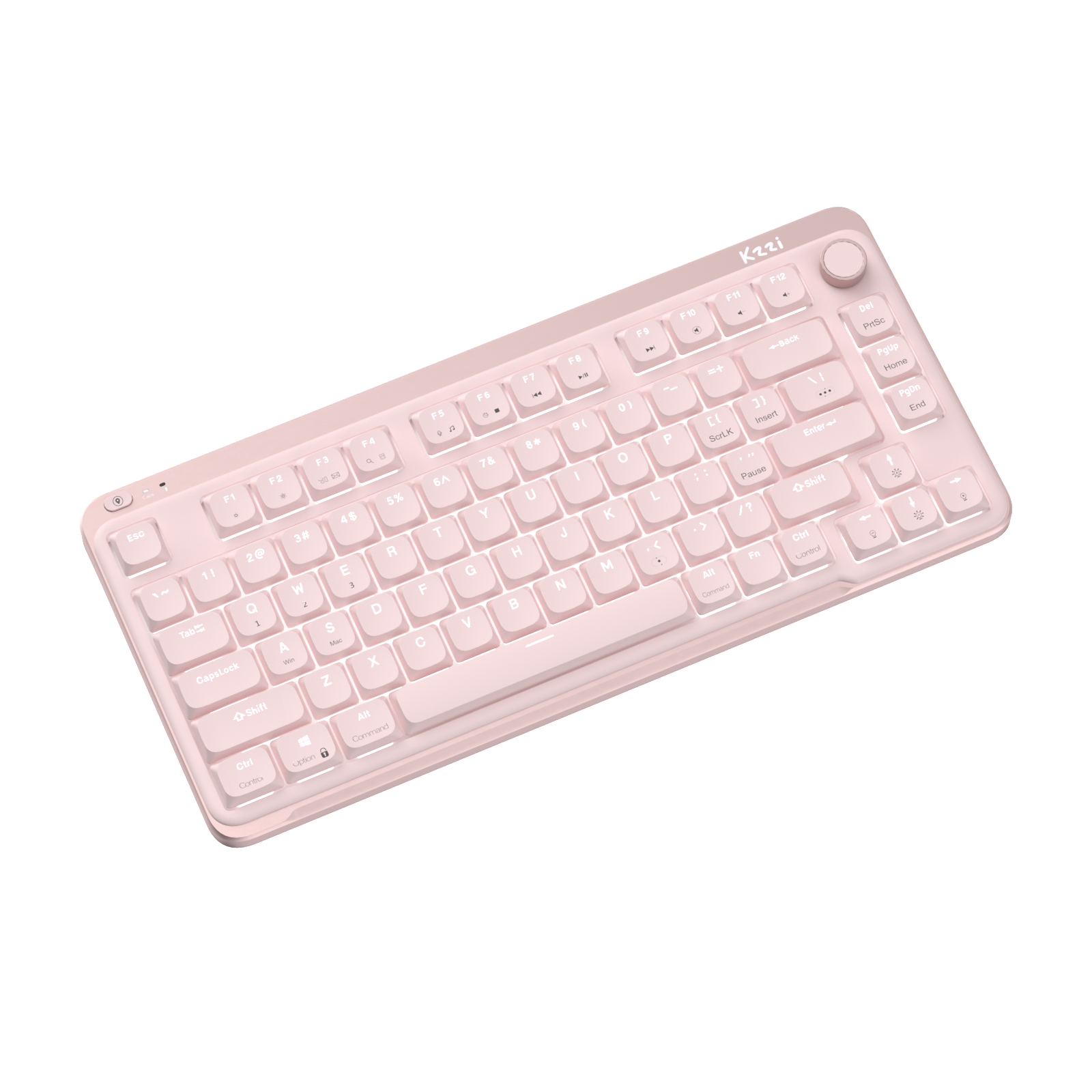 Клавіатура Kzzi I75 Low Profile Mechanical Wireless Keyboard [Red Switch] - Pink (6977534870567)