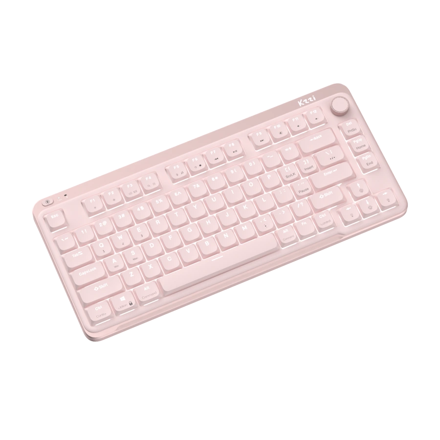 Клавіатура Kzzi I75 Low Profile Mechanical Wireless Keyboard [Red Switch] - Pink (6977534870567)