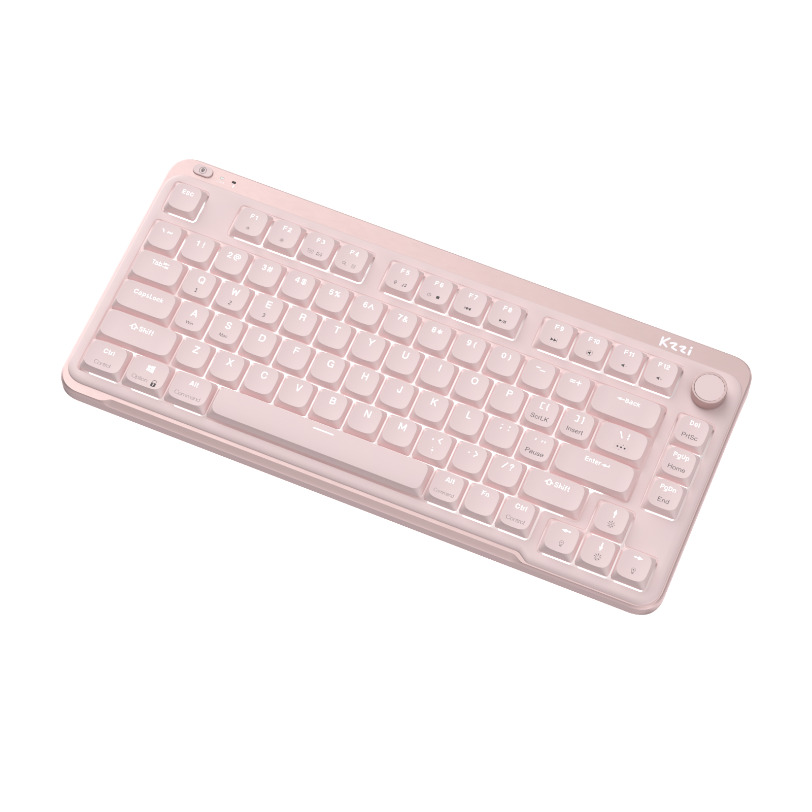 Клавіатура Kzzi I75 Low Profile Mechanical Wireless Keyboard [Red Switch] - Pink (6977534870567)