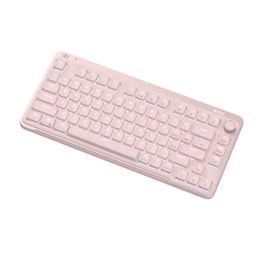 Клавіатура Kzzi I75 Low Profile Mechanical Wireless Keyboard [Red Switch] - Pink (6977534870567)
