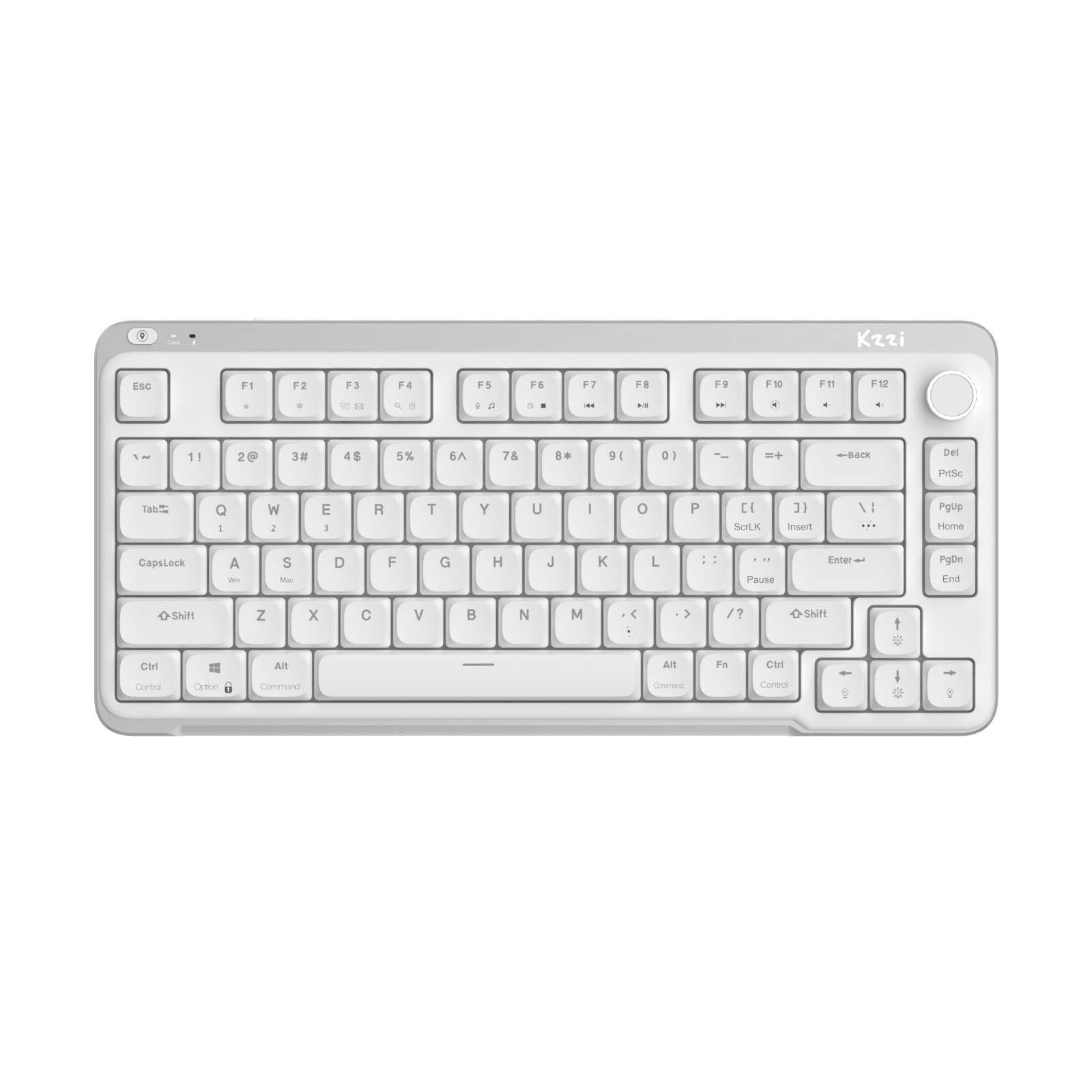 Клавіатура Kzzi I75 Low Profile Mechanical Wireless Keyboard [Red Switch] - White (6977534870628)