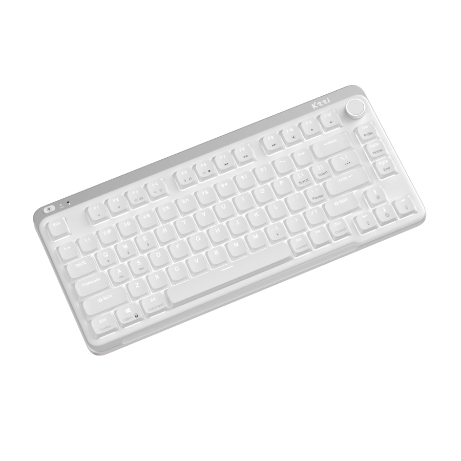 Клавіатура Kzzi I75 Low Profile Mechanical Wireless Keyboard [Red Switch] - White (6977534870628)
