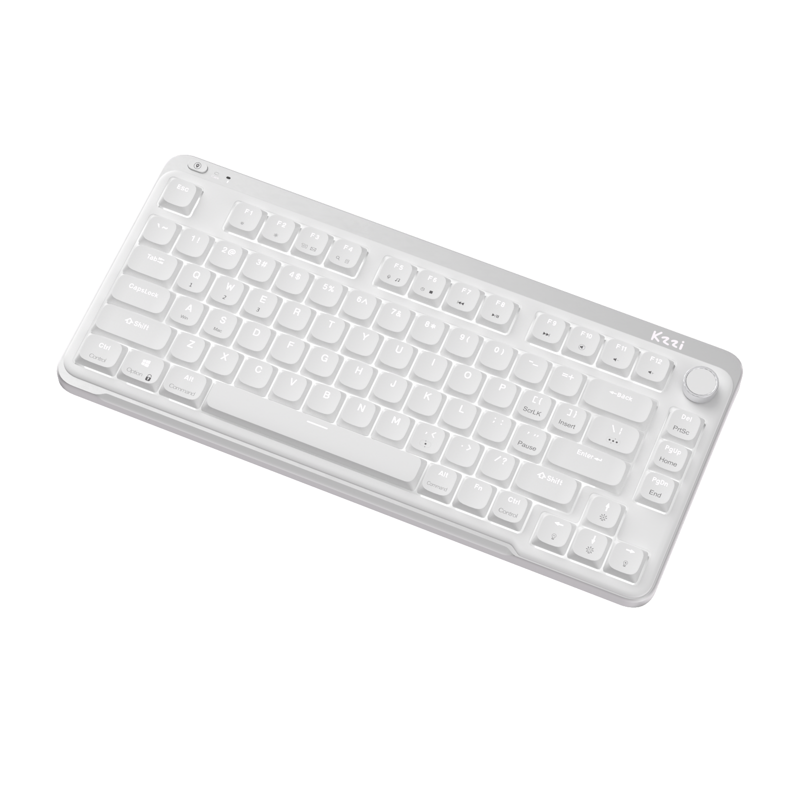 Клавіатура Kzzi I75 Low Profile Mechanical Wireless Keyboard [Red Switch] - White (6977534870628)