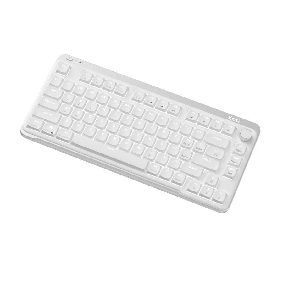 Клавіатура Kzzi I75 Low Profile Mechanical Wireless Keyboard [Red Switch] - White (6977534870628)