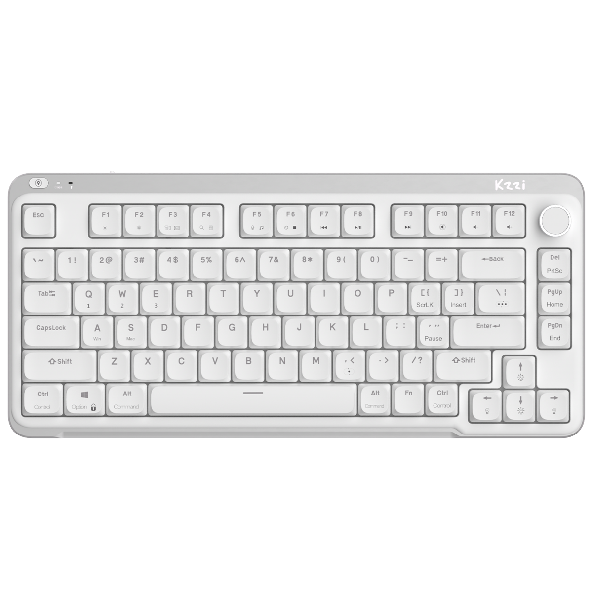 Клавіатура Kzzi I75 Low Profile Mechanical Wireless Keyboard [Red Switch] - White (6977534870628)
