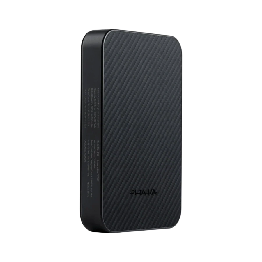 Магнітний павербанк Pitaka Aramid Fiber Magnetic Power Bank Qi2 10000mAh - Black/Grey [Twill] (PBQ2501)