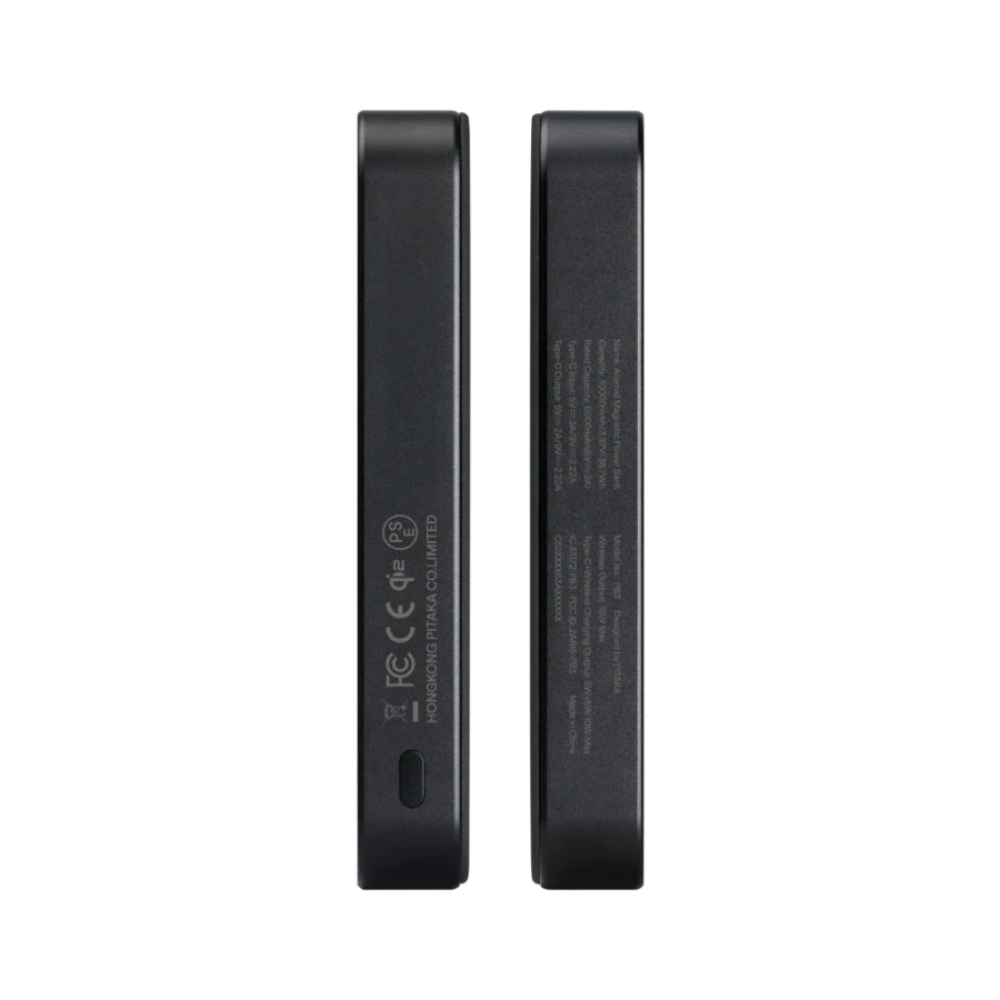 Магнітний павербанк Pitaka Aramid Fiber Magnetic Power Bank Qi2 10000mAh - Black/Grey [Twill] (PBQ2501)
