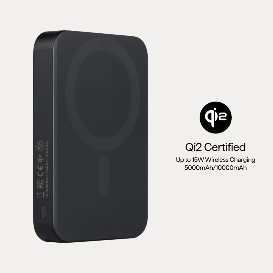 Магнітний павербанк Pitaka Aramid Fiber Magnetic Power Bank Qi2 10000mAh - Black/Grey [Twill] (PBQ2501)