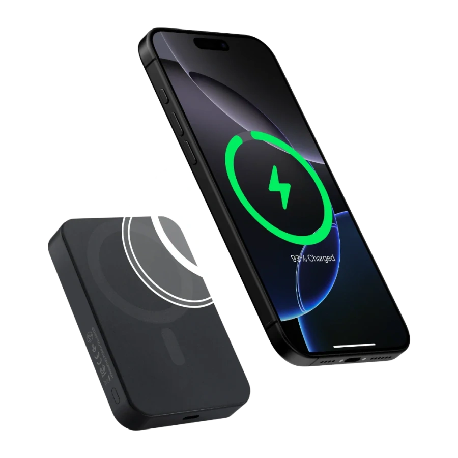 Магнітний павербанк Pitaka Aramid Fiber Magnetic Power Bank Qi2 10000mAh - Black/Grey [Twill] (PBQ2501)