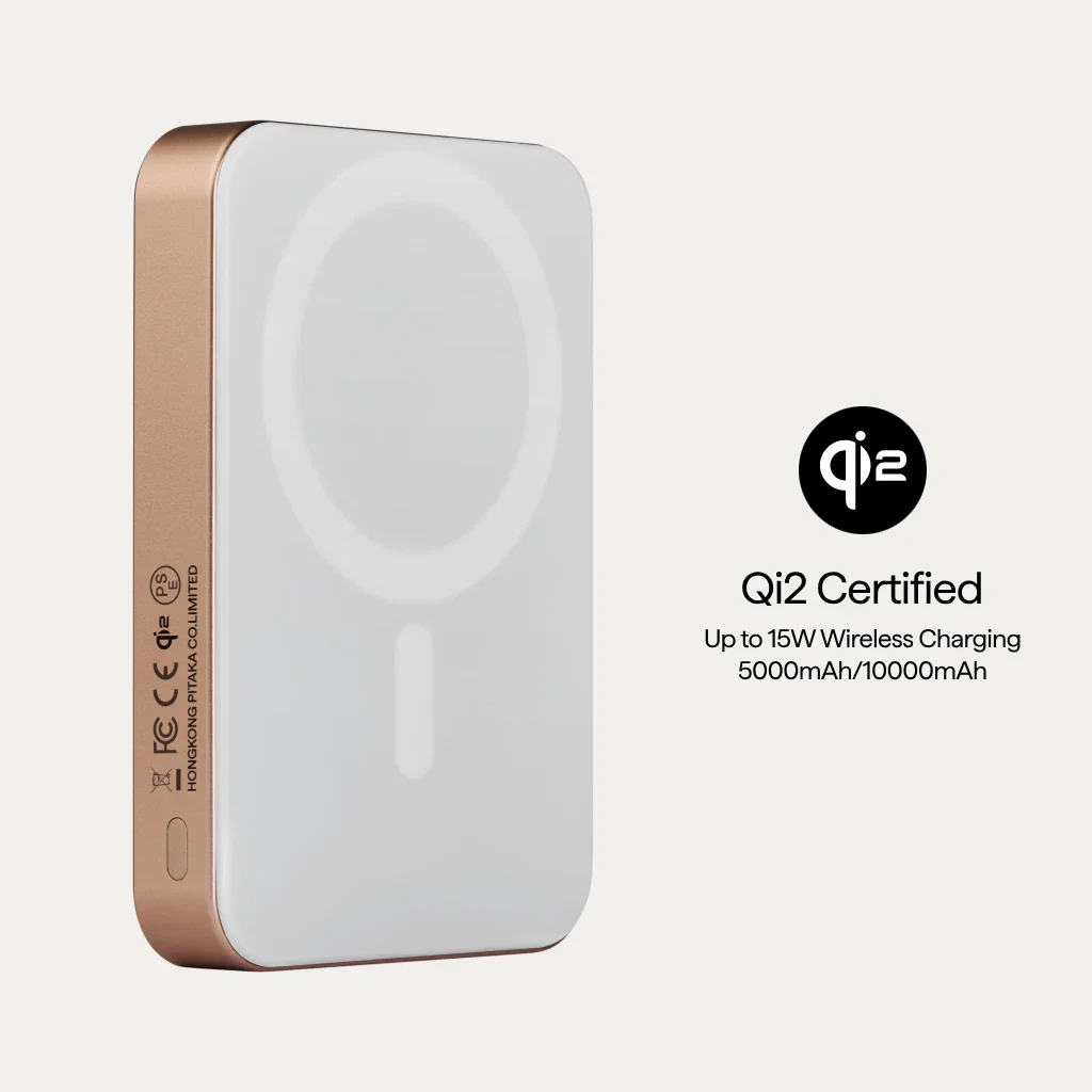 Магнитный павербанк Pitaka Aramid Fiber Magnetic Power Bank Qi2 10000mAh - Golden Glint
