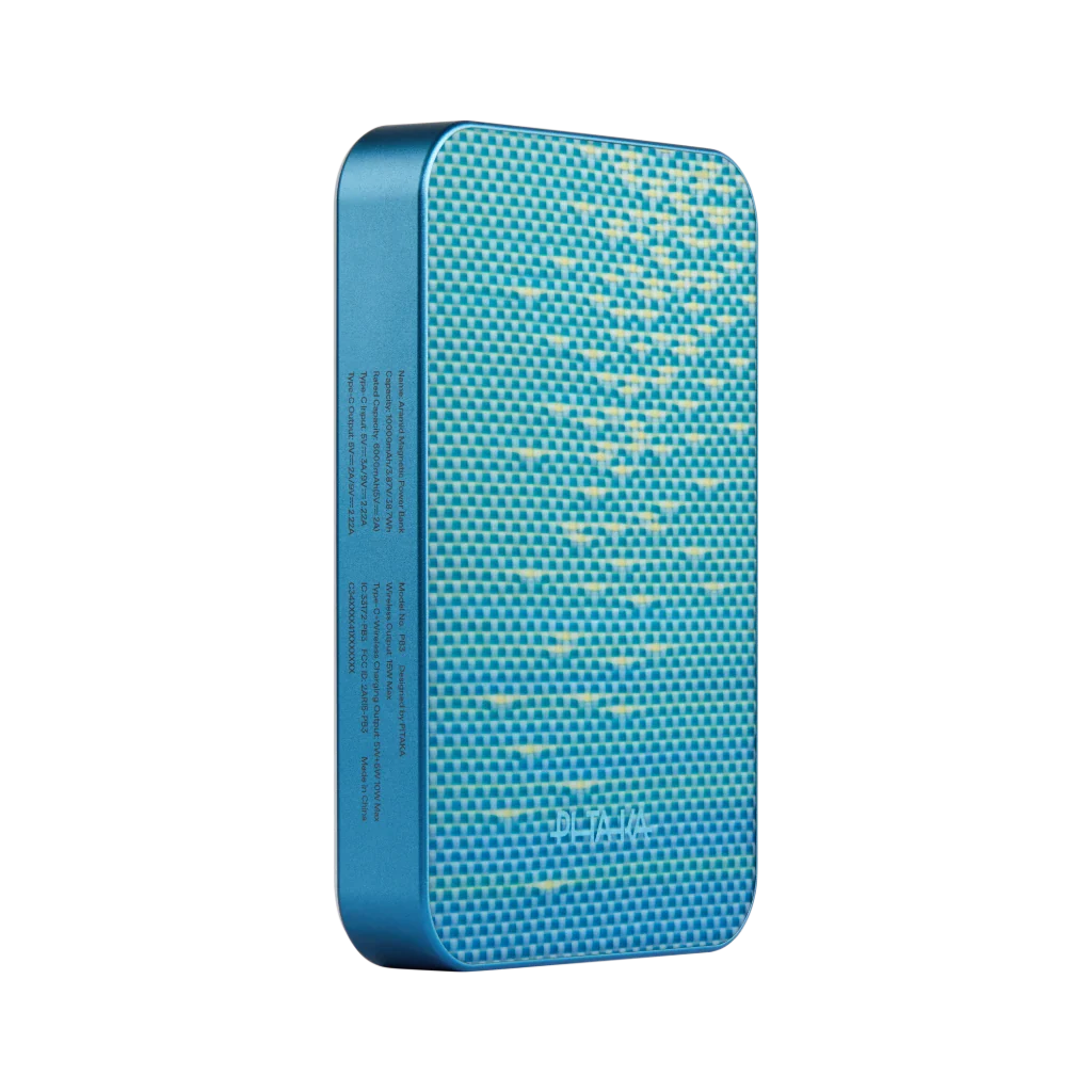 Магнитный павербанк Pitaka Aramid Fiber Magnetic Power Bank Qi2 10000mAh - Lucid Blue