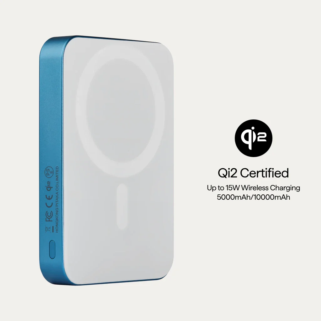 Магнитный павербанк Pitaka Aramid Fiber Magnetic Power Bank Qi2 10000mAh - Lucid Blue
