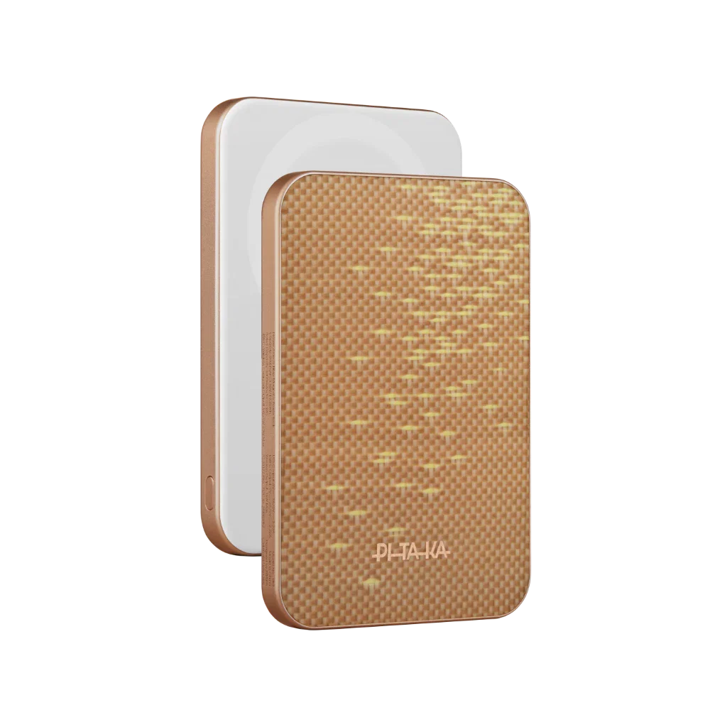 Магнітний павербанк Pitaka Aramid Fiber Magnetic Power Bank Qi2 5000mAh - Golden Glint