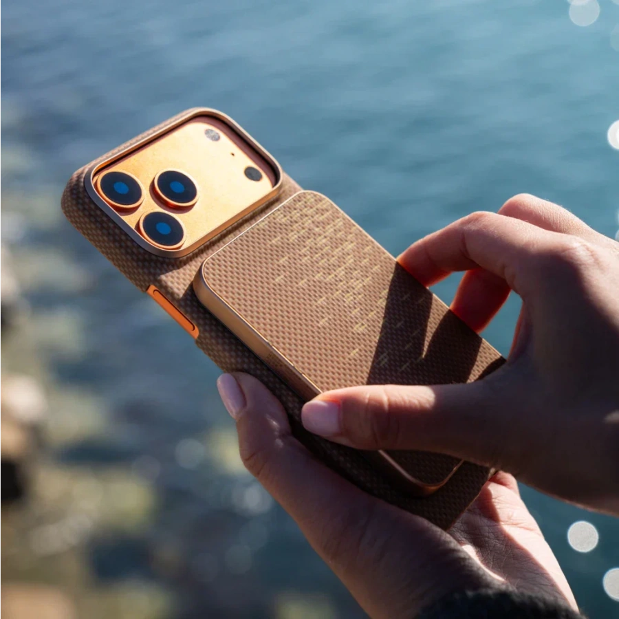 Магнітний павербанк Pitaka Aramid Fiber Magnetic Power Bank Qi2 5000mAh - Golden Glint