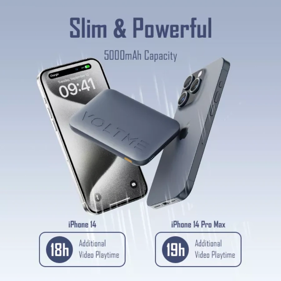 Магнітний павербанк VOLTME Hypercore Go 5K Wireless Power Bank 5 000mAh - Deep Blue (B3007)