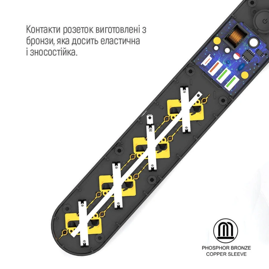Мережевий фільтр-подовжувач ColorWay 4 розетки/4USB Type-C PD20W + 3USB QC3.0 45W Black 2M (CW-CHE44PDB)