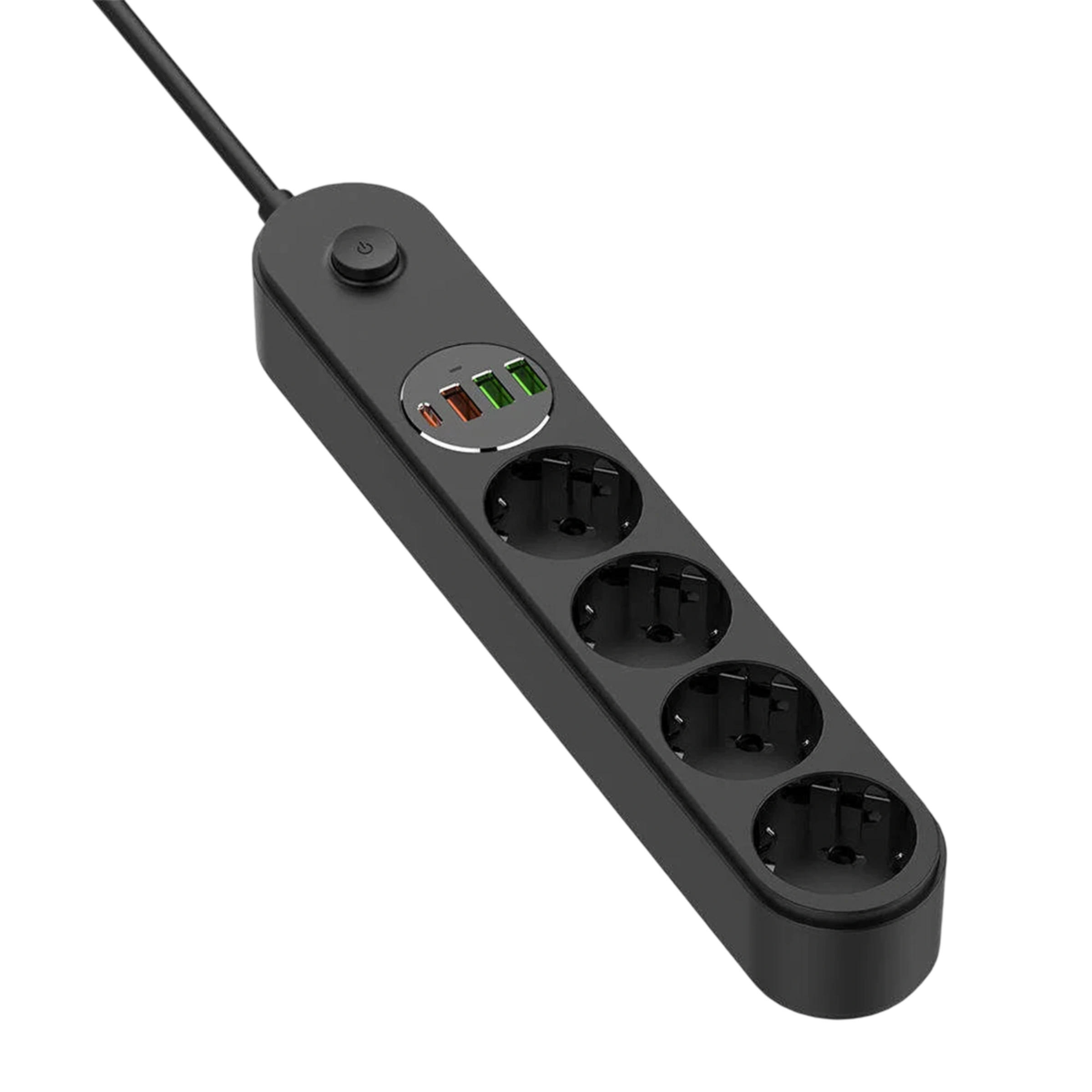 Сетевой фильтр-удлинитель ColorWay 4 розетки/4USB Type-C PD20W + 3USB QC3.0 45W Black 2M (CW-CHE44PDB)