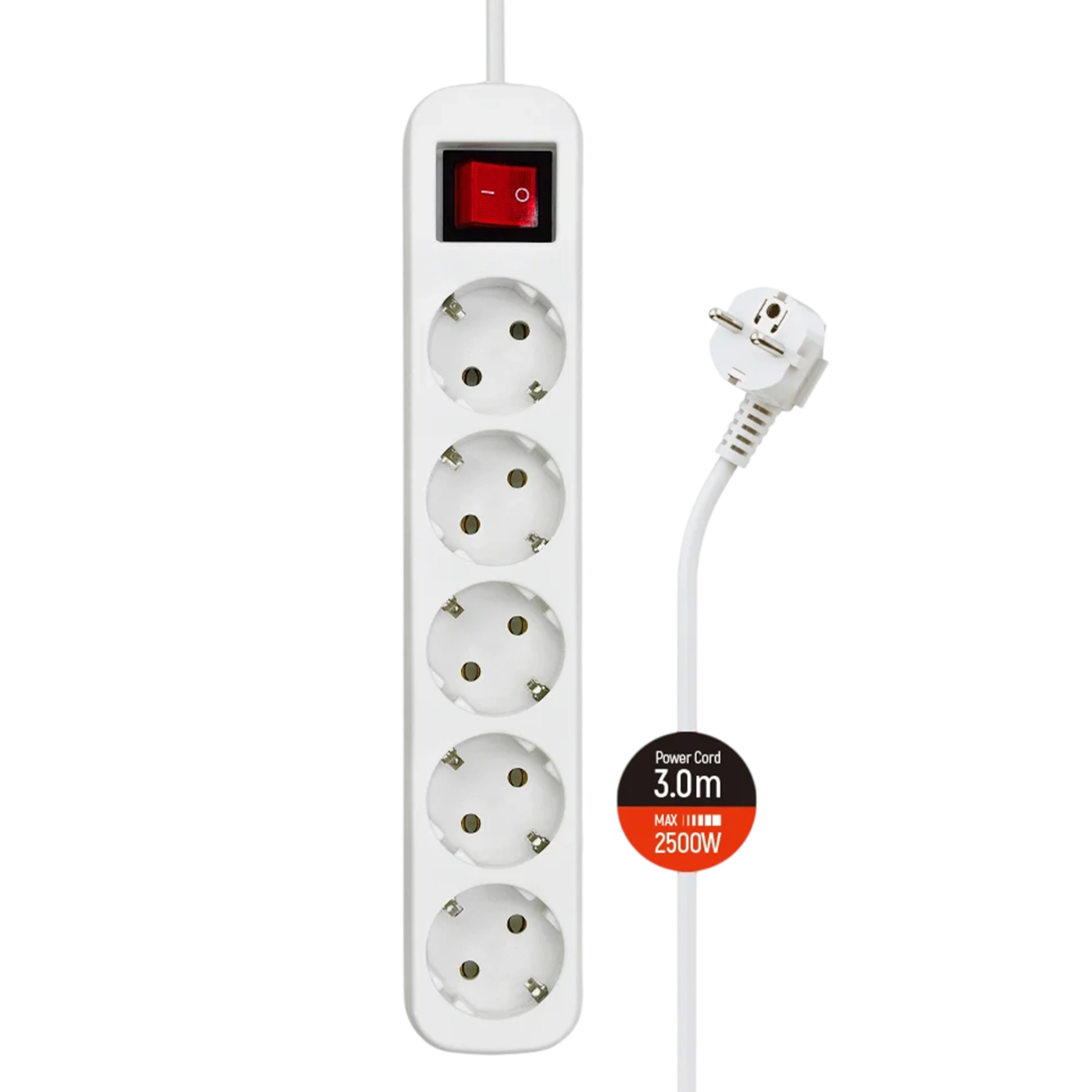 Сетевой фильтр-удлинитель ColorWay 5 розеток/3M (CW-PSEA53W)