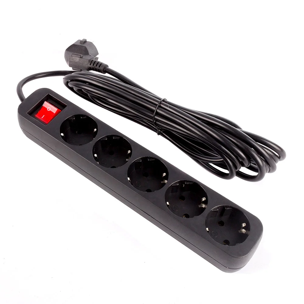 Сетевой фильтр-удлинитель ColorWay 5 розеток/5M (CW-PSEA55BK)