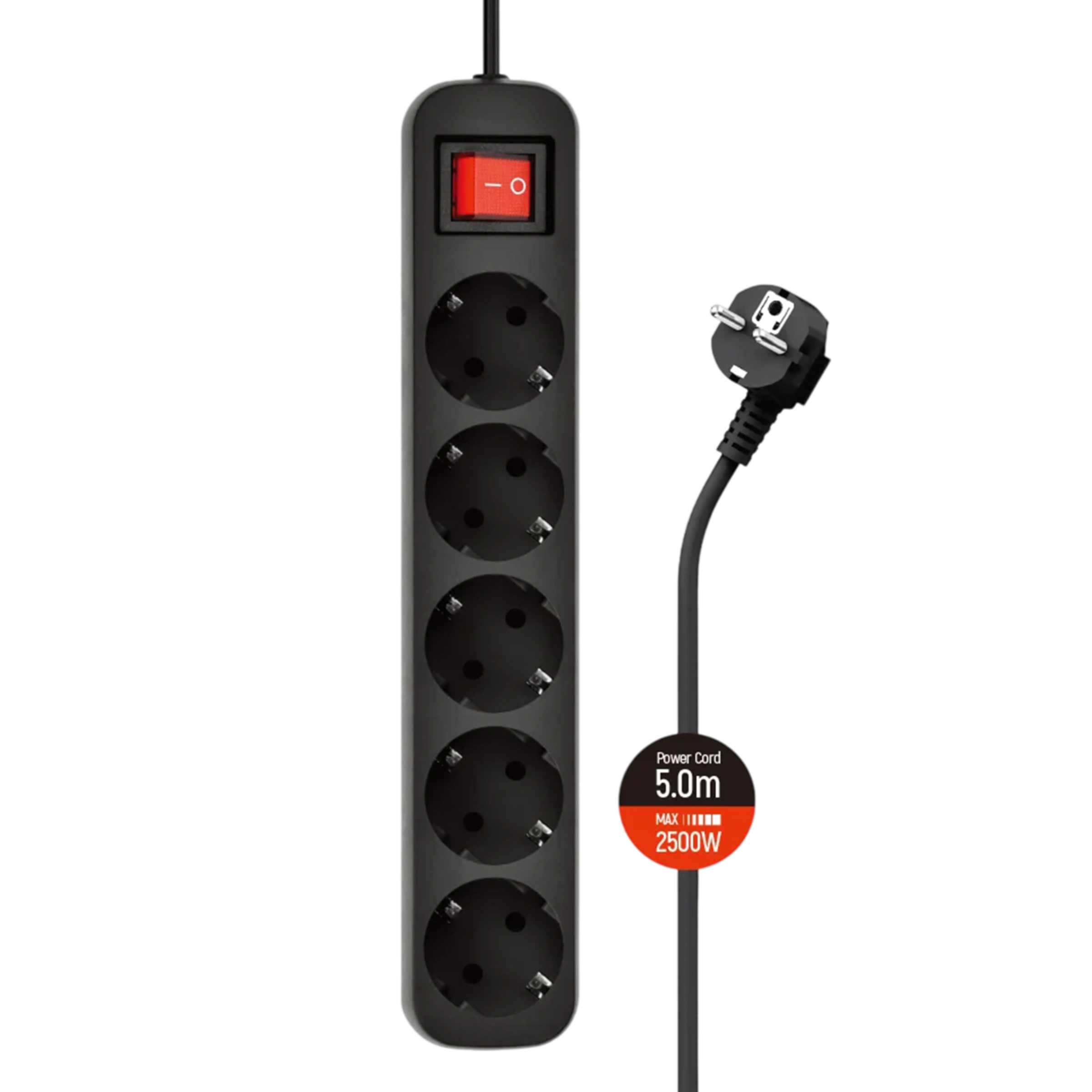 Сетевой фильтр-удлинитель ColorWay 5 розеток/5M (CW-PSEA55BK)