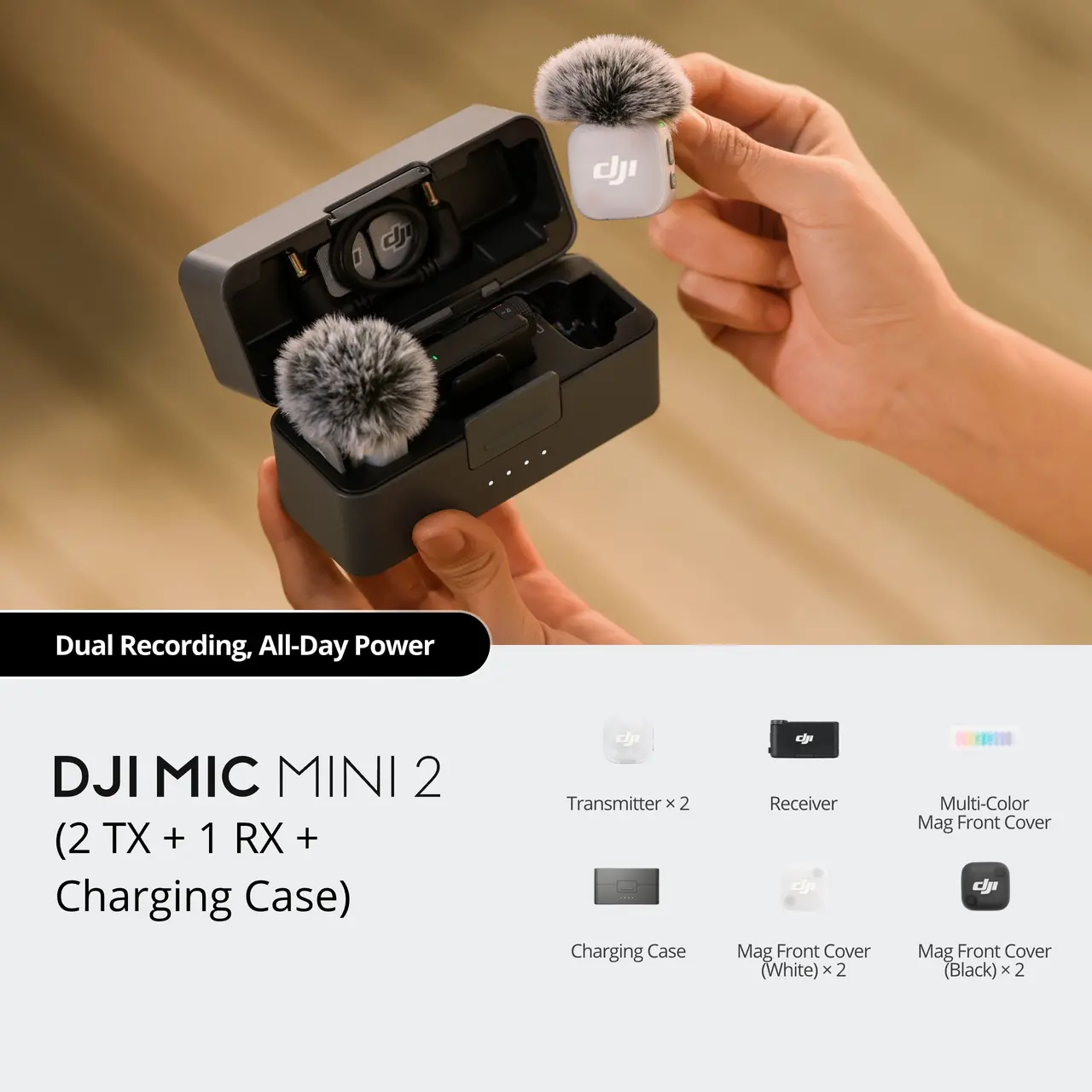 Мікрофонна система DJI Mic Mini 2 [2 TX + 1 RX + Charging Case] (CP.RN.00000529.01)