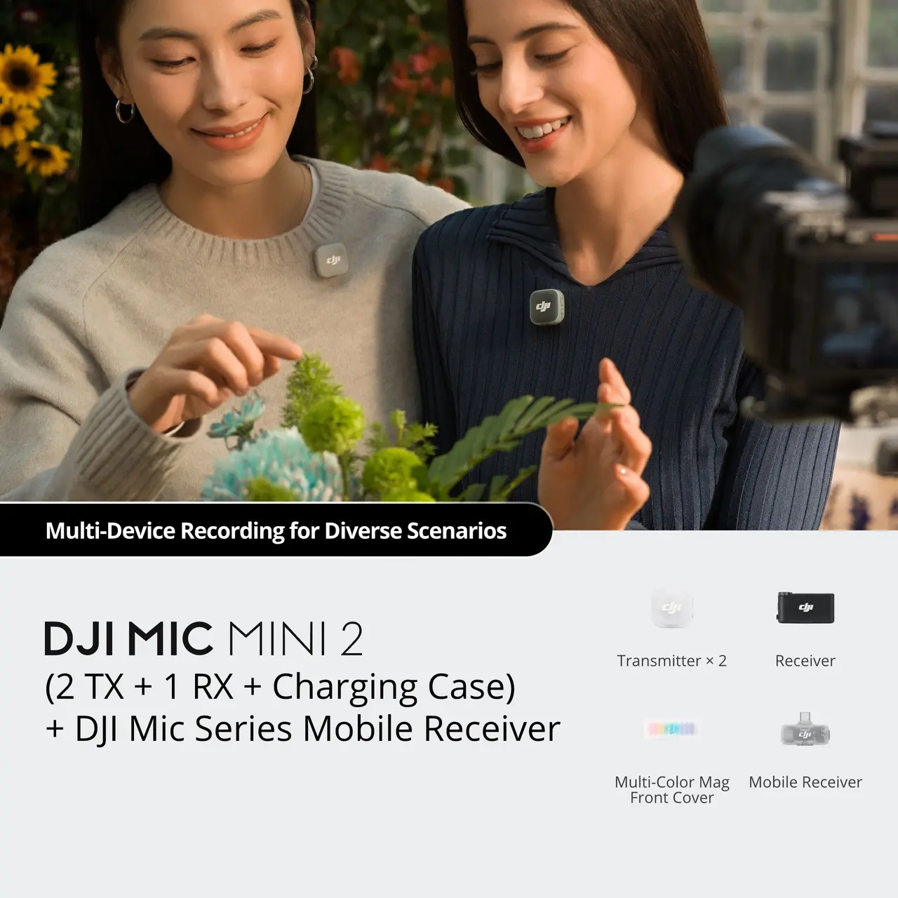 Мікрофонна система DJI Mic Mini 2 [2 TX + 1 RX + Charging Case + DJI Mic Series Mobile Receiver]