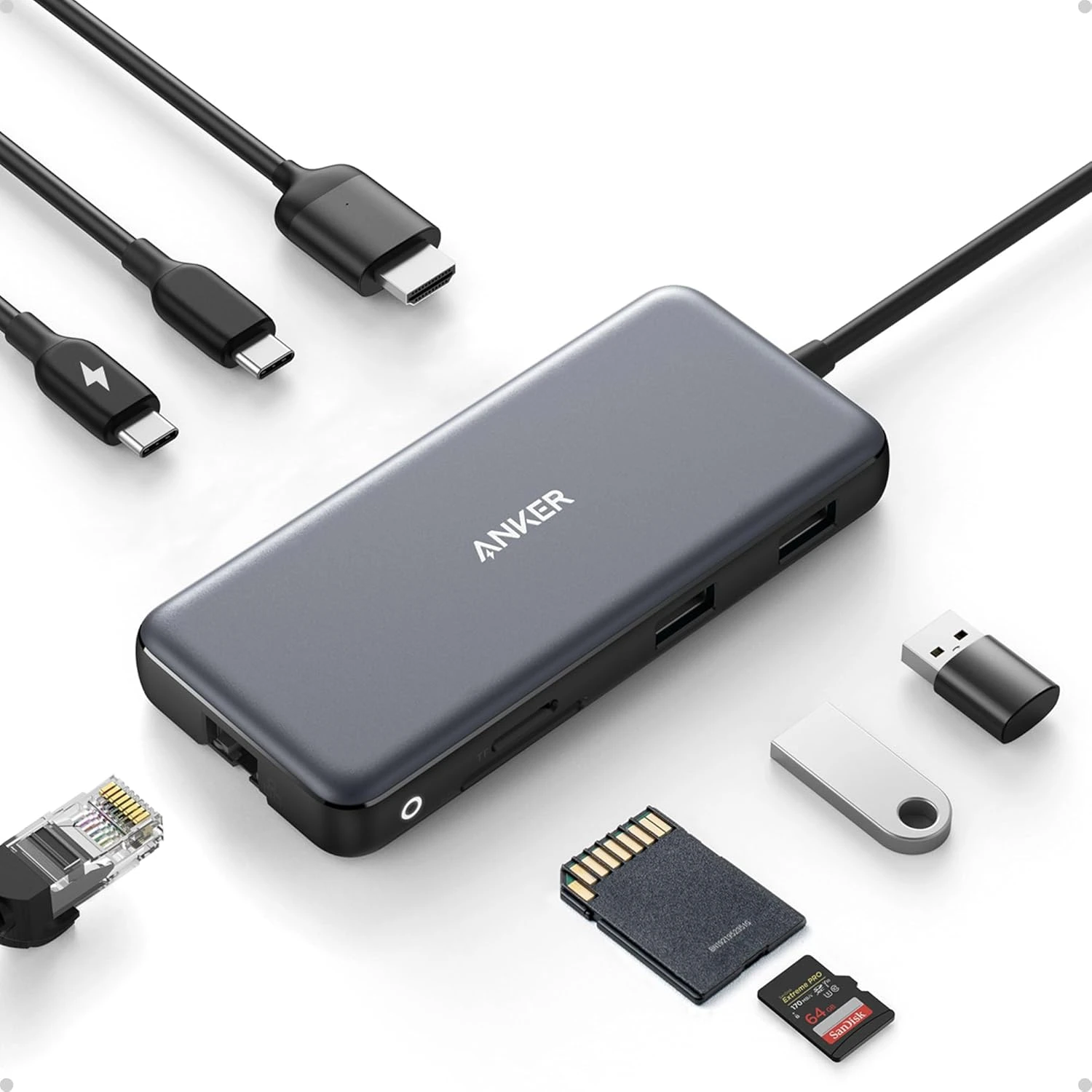 Мультипортовый адаптер Anker 555 USB-C Hub 8-in-1 (A83830A2)
