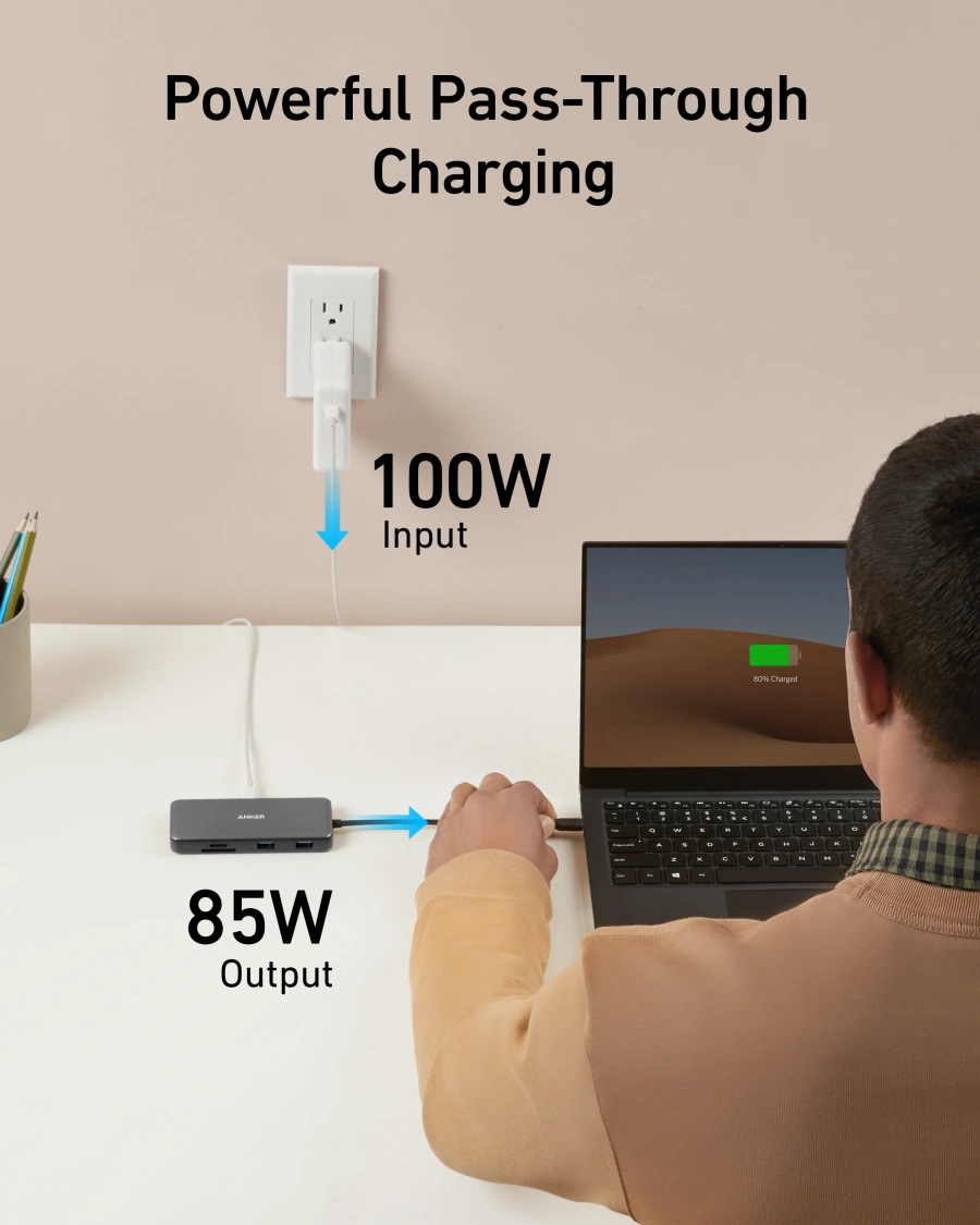 Мультипортовий адаптер Anker 555 USB-C Hub 8-in-1 (A83830A2)