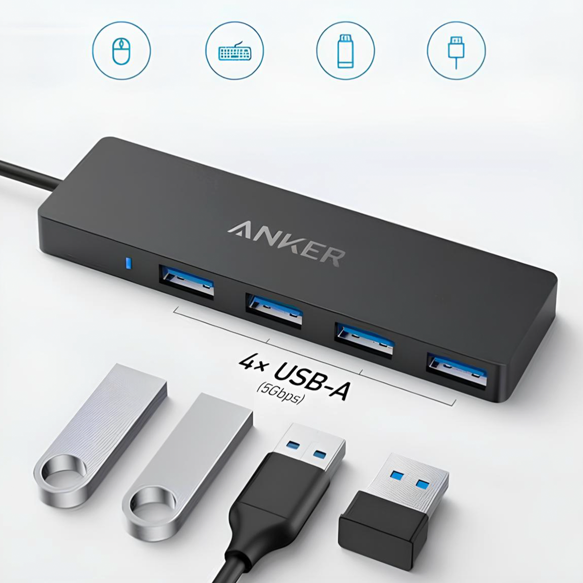 Мультипортовый адаптер Anker PowerExpand Direct 4-in-1 USB-C PD Media Hub (A8309G11)