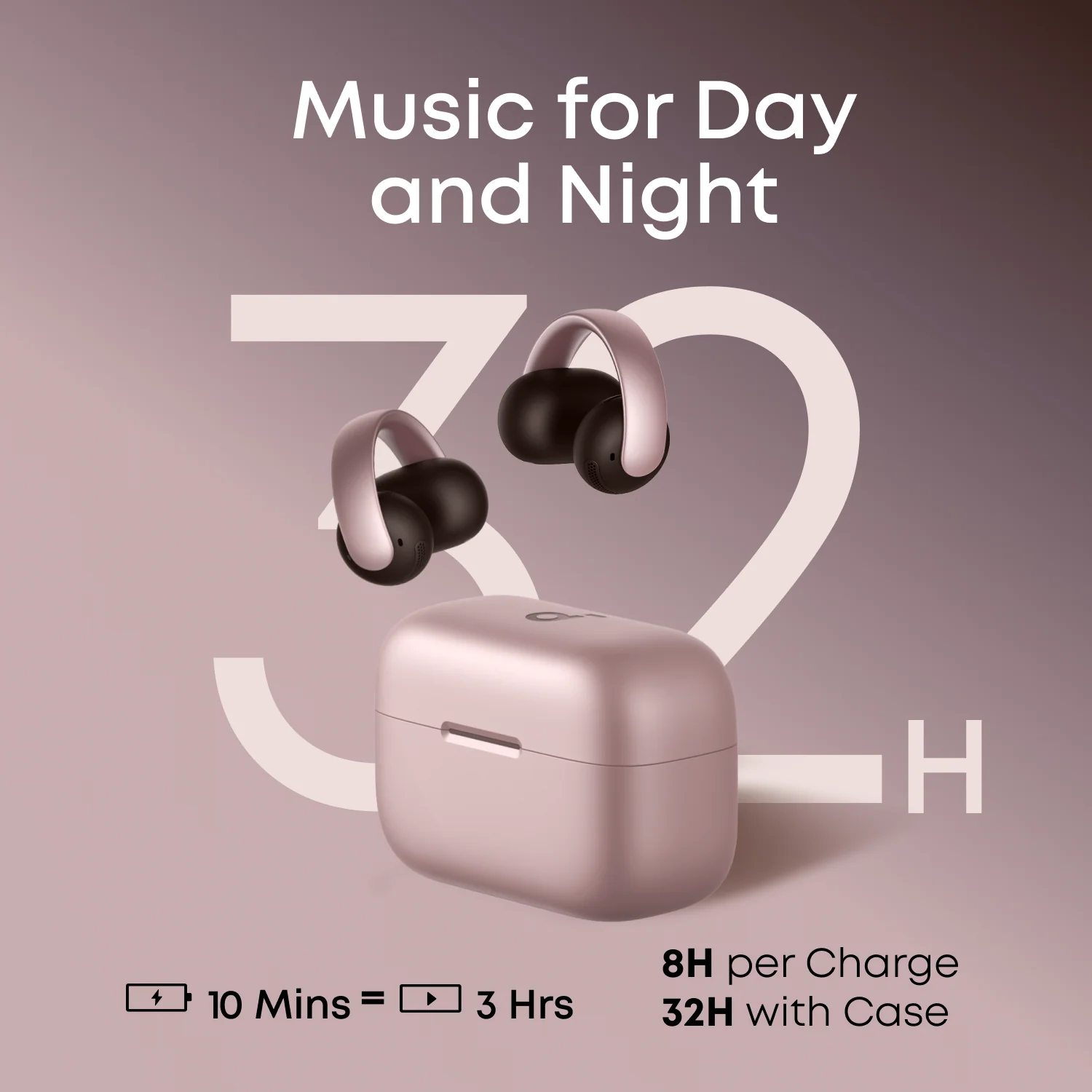 Наушники Anker SoundCore AeroClip Open-Ear Clip-On Earbuds - Pink