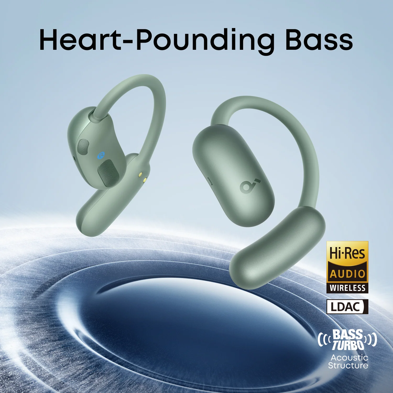 Навушники Anker SoundCore AeroFit 2 Open-Ear Earbuds - Green (A3874G61)