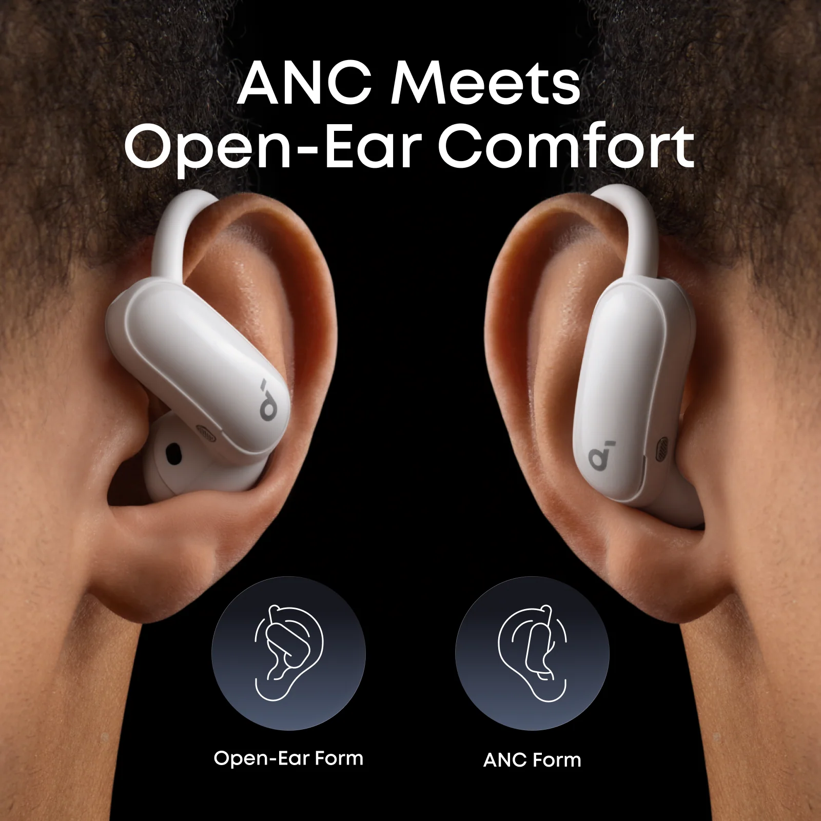 Навушники Anker SoundCore AeroFit 2 Pro Dual-Form Earbuds with Open-Ear - Gloss White (A3875W)