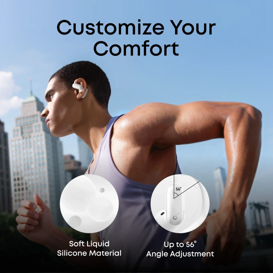 Навушники Anker SoundCore AeroFit 2 Pro Dual-Form Earbuds with Open-Ear - Gloss White (A3875G21)
