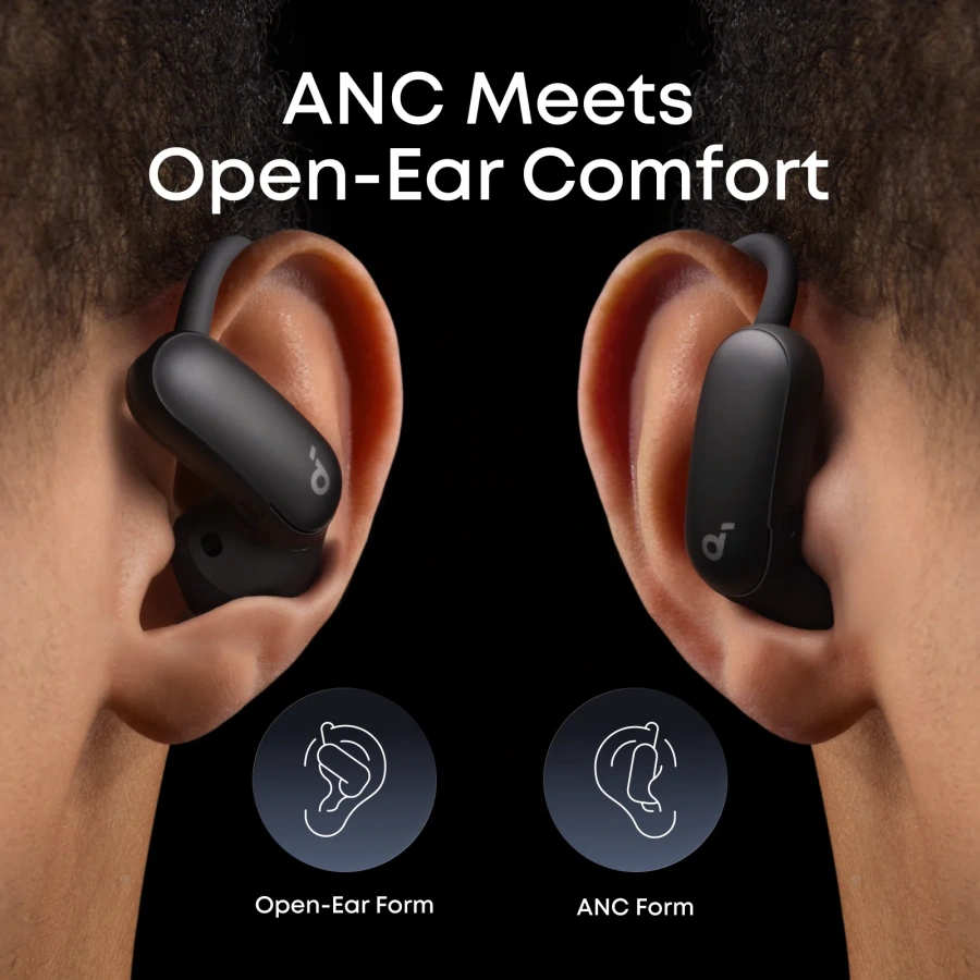 Навушники Anker SoundCore AeroFit 2 Pro Dual-Form Earbuds with Open-Ear - Matte Black (A3875G11)