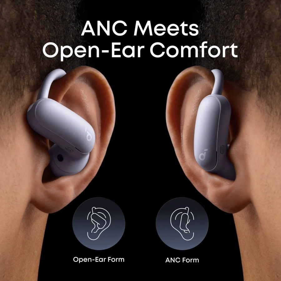 Навушники Anker SoundCore AeroFit 2 Pro Dual-Form Earbuds with Open-Ear - Matte Purple (A3875GQ1)
