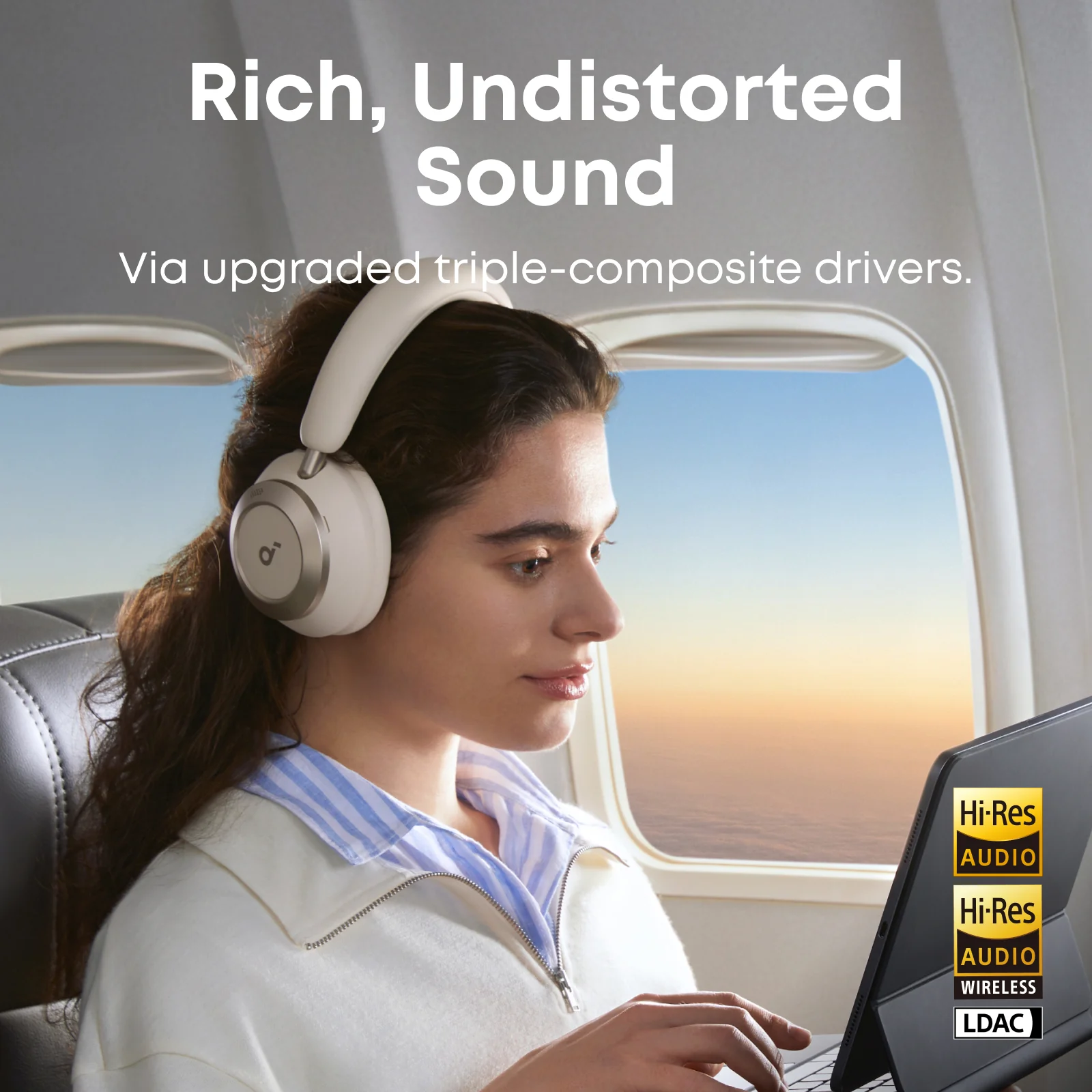 Наушники Anker Soundcore Space One Pro - Cream White (A3062G21)