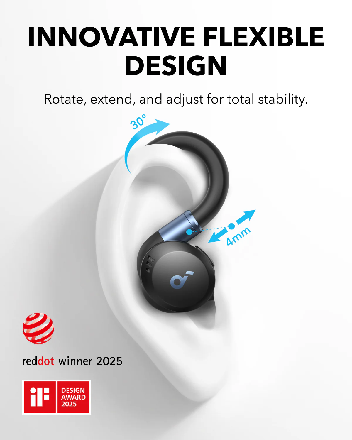 Навушники Anker SoundCore Sport X20 Earbuds with Hook - Black (A3968G11)
