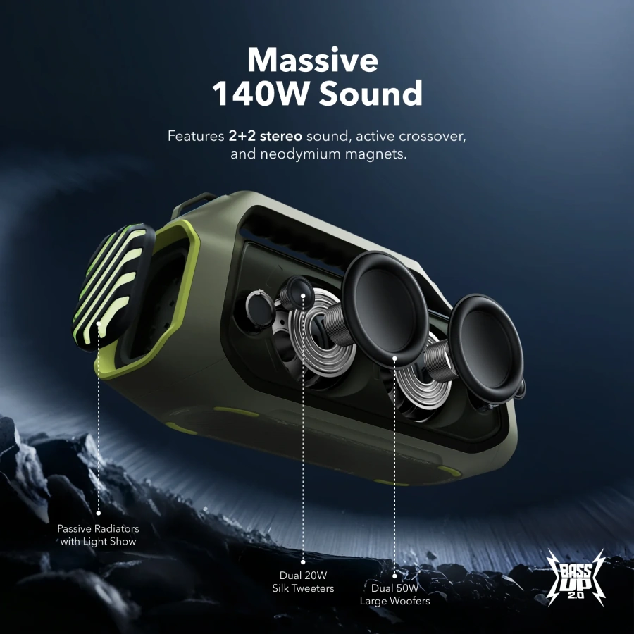 Портативная колонка Anker SoundCore Boom 2 Plus - Green (A3134061)