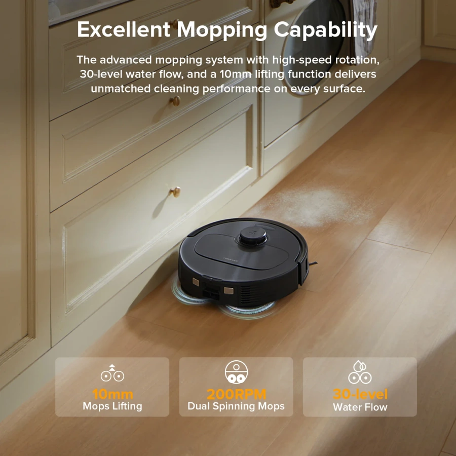 Робот-пылесос с влажной уборкой RoboRock QV 35A Robot Vacuum with Multifunctional Dock - Black (QV35A-01)