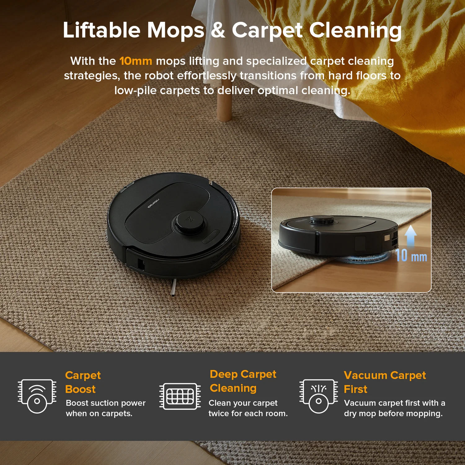 Робот-пылесос с влажной уборкой RoboRock QV 35A Robot Vacuum with Multifunctional Dock - Black (QV35A-01)