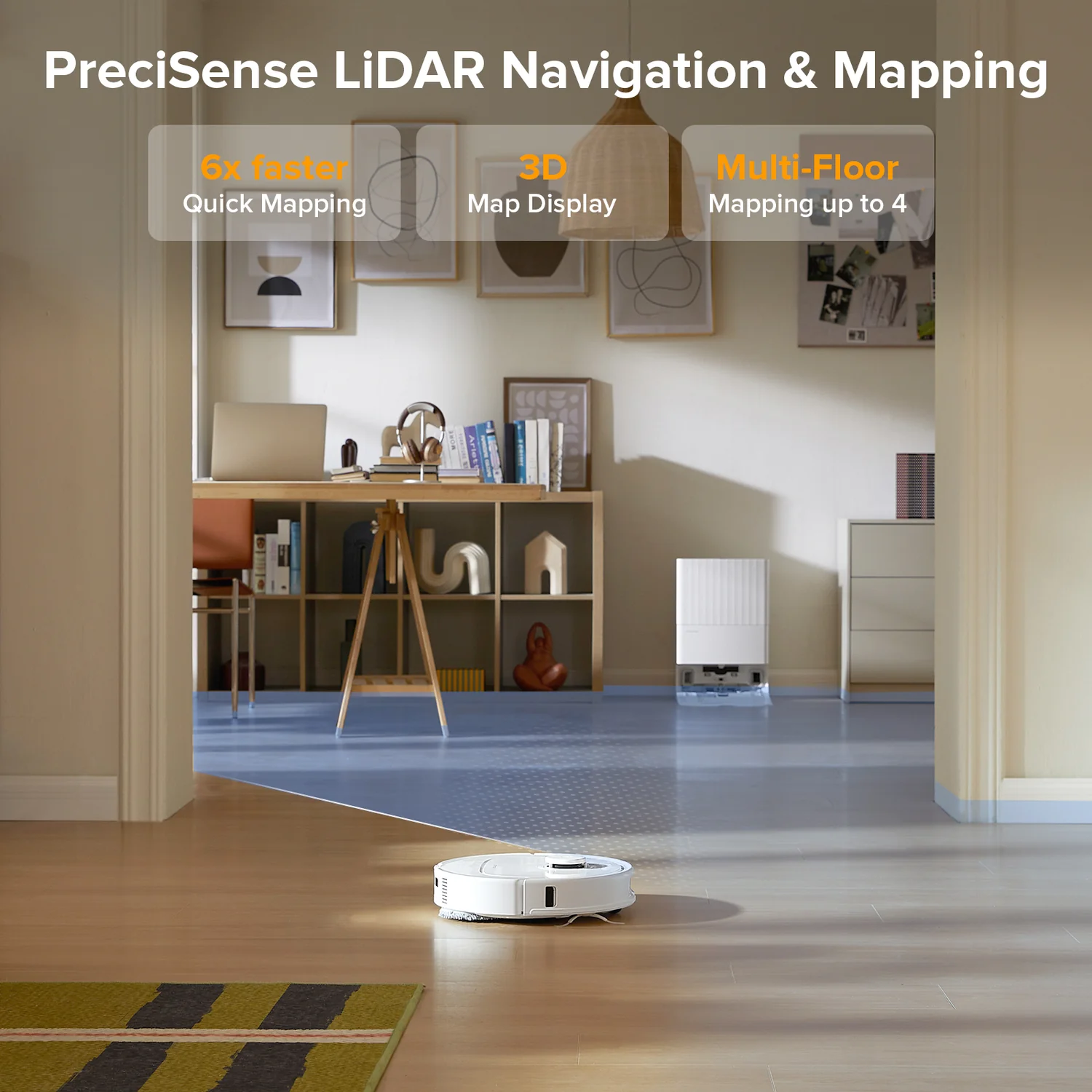 Робот-пылесос с влажной уборкой RoboRock QV 35A Robot Vacuum with Multifunctional Dock - White (QV35A-00, CE-QV35A0-P1-N)