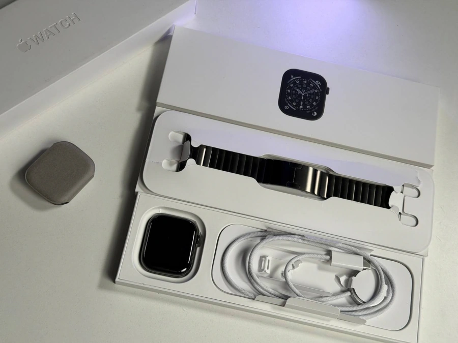 OPEN BOX Apple Watch Series 11 GPS + Cellular 46mm Slate Titanium Case with Slate Link Bracelet (MFC14+MXMK3) - Состояние: новый | Аккумулятор: 100% | Комплектация: полный | Гарантия: 12 мес.